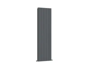 G-Rad Anthracite Double Column Flat Vertical Aluminium Radiator - 1800x588mm