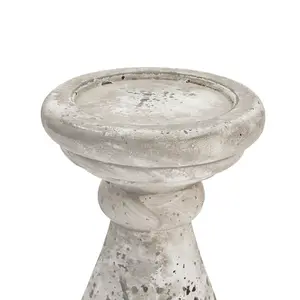 Hill Interiors Ceramic Stone Effect Candle Holder Stone (38cm x 18cm x 18cm)