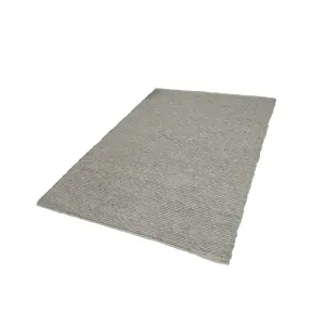 Savannah Grey Knotted Medium Rug, (L)170cm x (W)120cm