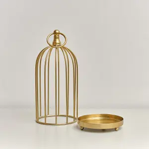 Melody Maison Gold Metal Birdcage Candle Holder - 24cm