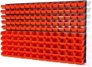 WALL MOUNTED TOOL PEG BOARD SET GARAGE STORAGE BINS WORKSHOP RACK SHED ORGANISER Model 4