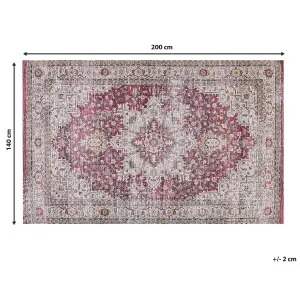 Area Rug 140 x 200 cm Red and Beige ARHAVI