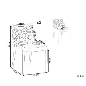 Set of 2 Garden Chairs MORGAN Synthetic Material Black