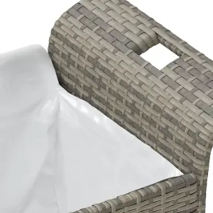 Berkfield Garden Bench with Cushion Grey 116x46x57 cm Poly Rattan