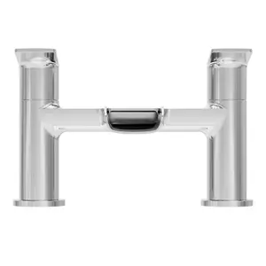 GoodHome Ajeeta Gloss Chrome effect Deck-mounted Manual Single Bath Filler Tap