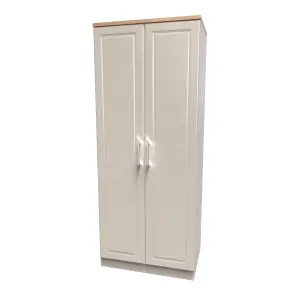 Kent Ready assembled Traditional Matt beige oak effect Large Double Wardrobe (H)1825mm (W)740mm (D)530mm