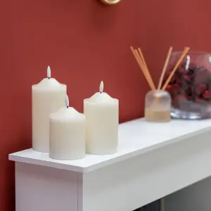 ValueLights Flickering Candle 3 Set Ivory Light Decoration