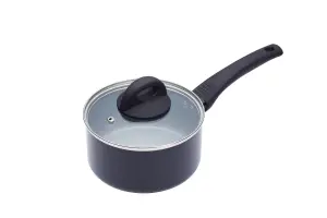 3pc Ceramic Non-Stick Eco Aluminium Saucepan Set with 16cm, 18cm and 20cm Saucepans with Lids