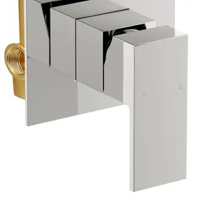 Nes Home Concealed Twin Shower Mixer Valve with Built in Diverter Chrome Brass