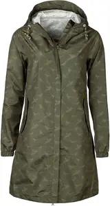 Rydale Ladies 3/4 Length Waterproof Jacket With Hood - Khaki Pheasant 14