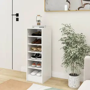 Berkfield Shoe Cabinet White 31.5x35x90 cm Engineered Wood