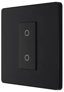 BG PCDMBTDS1B Matt Black Evolve 1 Gang 200W Trailing Edge Secondary Touch Dimmer - Black Insert