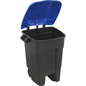 Durable 100 Litre Blue Wheelie Bin with Solid Rear Axle and 200mm Wheels