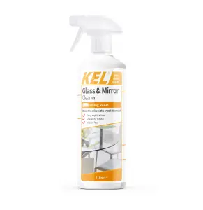 KEL - Glass and Mirror Cleaner Spray, Streak-Free Glass Cleaner,  Removes Grease & Dirt from Windows & Surfaces Quickly - 1 Litre