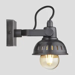 Industville Swivel Spotlight Flush Mount/Wall Light, Single, Pewter