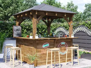 Dunster House Garden Bar Wooden Outdoor Gazebo 2.5m x 2.5m Heavy Duty Leviathan C