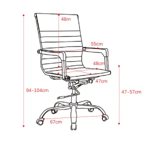 Black Home office chair, PU seat with arms, swivel chair