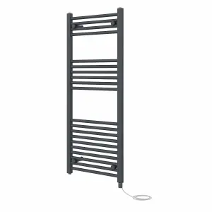 Rinse Bathrooms 600W Electric Heated Warming Towel Rail Bathroom Radiator Anthracite - 1200x500mm