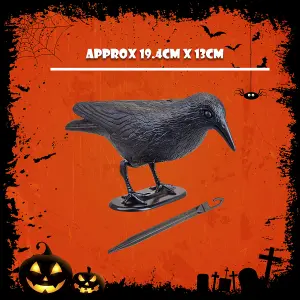 Halloween Black Crow Decoration with Ground Spike Trick or Treat Party  Black