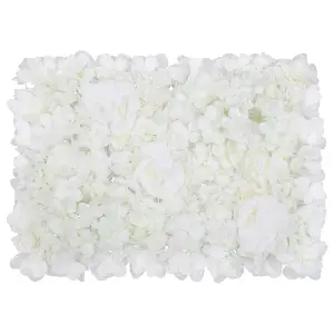 Artificial Flower Wall Backdrop Panel, 60cm x 40cm, Greyish White