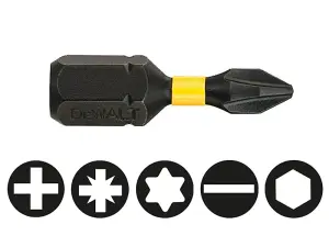 DEWALT DT7993T-QZ Impact Torsion Bits PH1 x 25mm (Pack 5) DEWDT7993TQZ