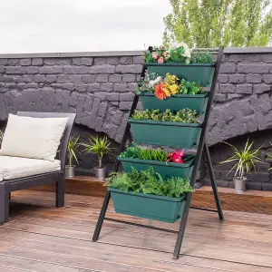 Costway 5-Tier Vertical Raised Garden Bed Freestanding Garden Planter with 5 Container Boxes