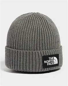 The North Face Logo Box Cuffed Beanie Hat - Grey - ONE SIZE -