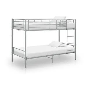 Berkfield Bunk Bed Grey Metal 90x200 cm