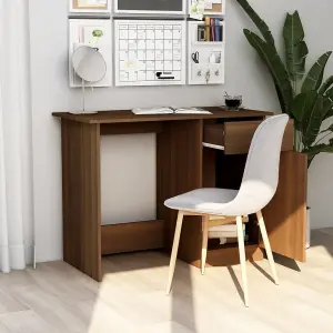 Berkfield Desk Brown Oak 100x50x76 cm Engineered Wood