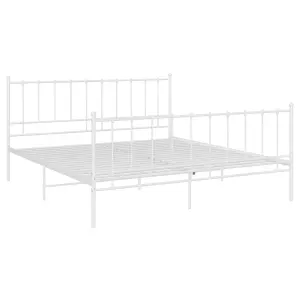 Berkfield Bed Frame White Metal 200x200 cm