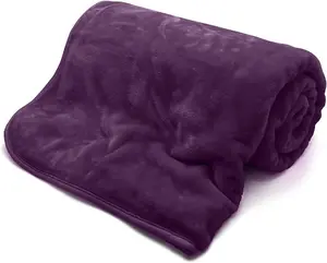 Fleece Faux Fur Aubergine Roll Mink Throws Soft Cosy Bed Blankets