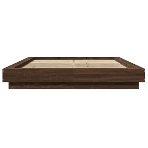 Berkfield Bed Frame without Mattress Brown Oak 140x200 cm