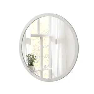 Yearn Simple Round Wall Mirror White 50cm