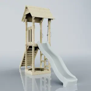 PolarPlay Tower Kids Wooden Climbing Frame with Slide - Yarin Mist