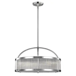 Elstead Paulson 6 Light Round Ceiling Pendant Light Chrome IP44, G9