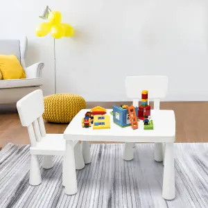 Costway 3 PCS Kids Table and Chair Set Toddler Activity Center Children Writing Desk