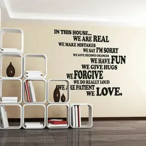 Walplus Family House Rule Quote Wall Art Stickers Decoration Decals Living Room Stock Clearance