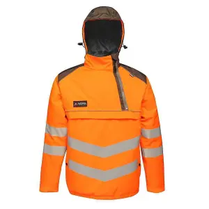 Tactical Threads Mens Hi-Vis Overhead Bomber Jacket Orange/Grey (XL)