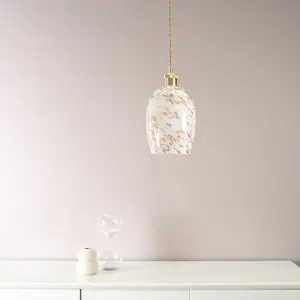 ValueLights India White Confetti Glass Easy Fit Lamp Shade