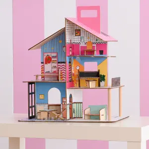 Teamson Kids 360 Pop Dollhouse with 12 Accessories, Multicolor