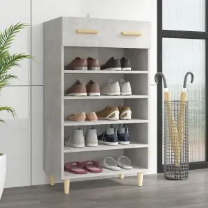 Berkfield Shoe Cabinet Concrete Grey 60x35x105 cm Engineered Wood