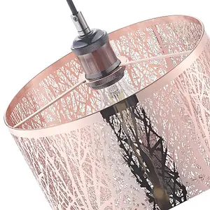 Unique and Beautiful Polished Copper Metal Forest Design Ceiling Pendant Shade