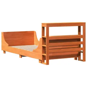 Berkfield Bed Frame without Mattress Wax Brown 90x190 cm Single Solid Wood Pine