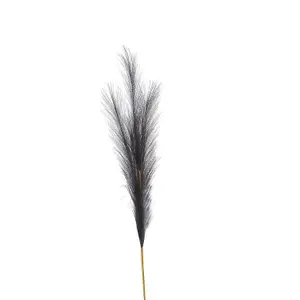 UK Homeliving Grey Faux Pampas Grass Stem