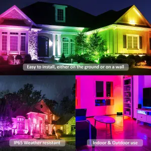 Auraglow Colour Changing IR Remote Controlled 50W LED Flood Light