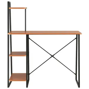 Berkfield Desk with Shelving Unit Black and Brown 102x50x117 cm