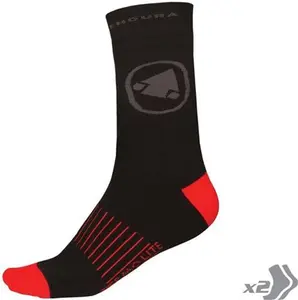 Endura Thermolite Cycling Socks II - 2-Pack | Black (S/M)