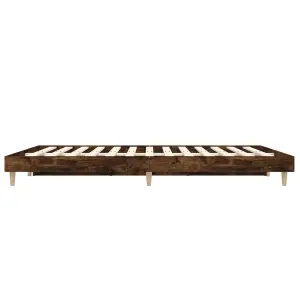 Berkfield Bed Frame Smoked Oak 140x190 cm Engineered Wood