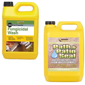 Everbuild 404 Fungicidal Path Drive Wash Algae Remover and 405 Stone Sealer 5L