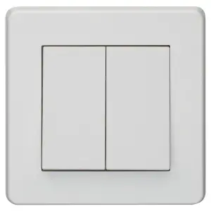 Crabtree 5172 Capital Wide Rocker Light Switch 2 Gang 2 Way SP 10 Amp